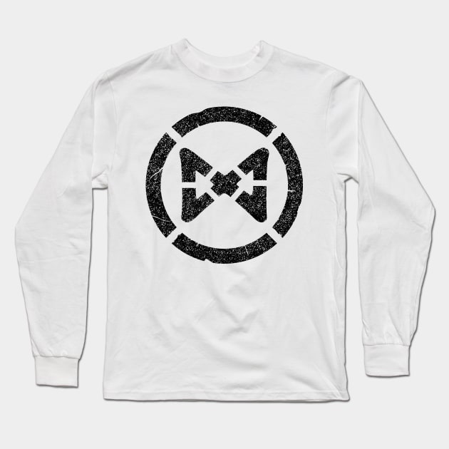 The old stencil of the rune Dagaz inscribed in the circle Long Sleeve T-Shirt by opooqodesign